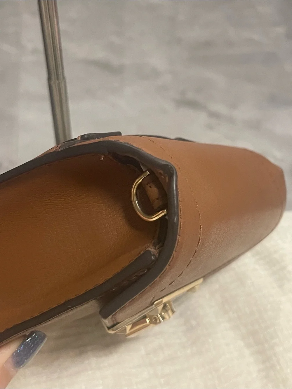 Michael Kors Kinsley Brown Leather Crossbody Chain Bag